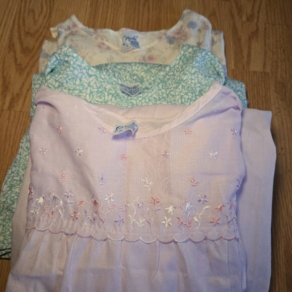 Vintage Carole Maternity Nightgown Bundle – 3 Floral & Pastel Medium Snap-Should - Picture 1 of 11